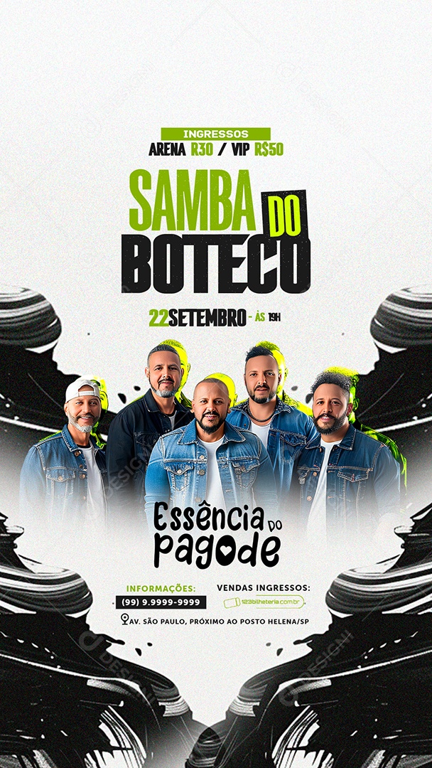 Flyer Story Samba no Boteco Social Media PSD Editável