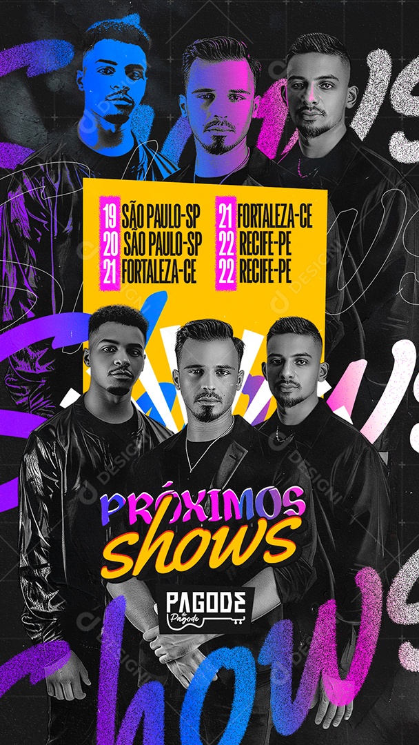 Flyer Story Próximos Shows Pagode do Pagode Social Media PSD Editável