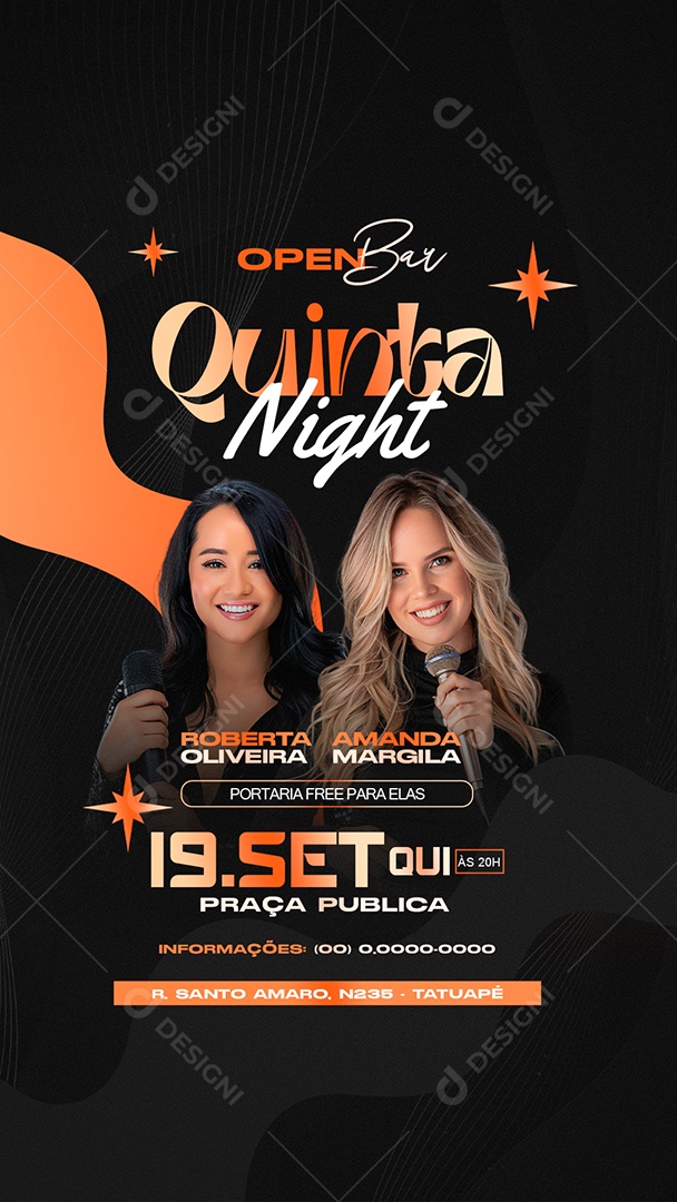 Flyer Story Quinta Night Social Media PSD Editável