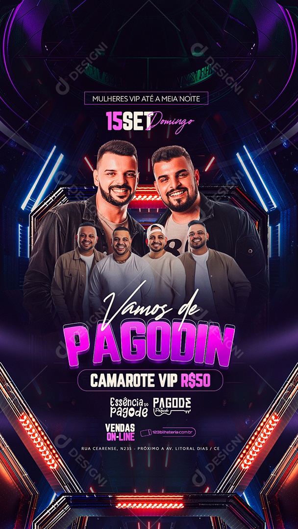 Flyer Story Vamos de Pagodin Social Media PSD Editável