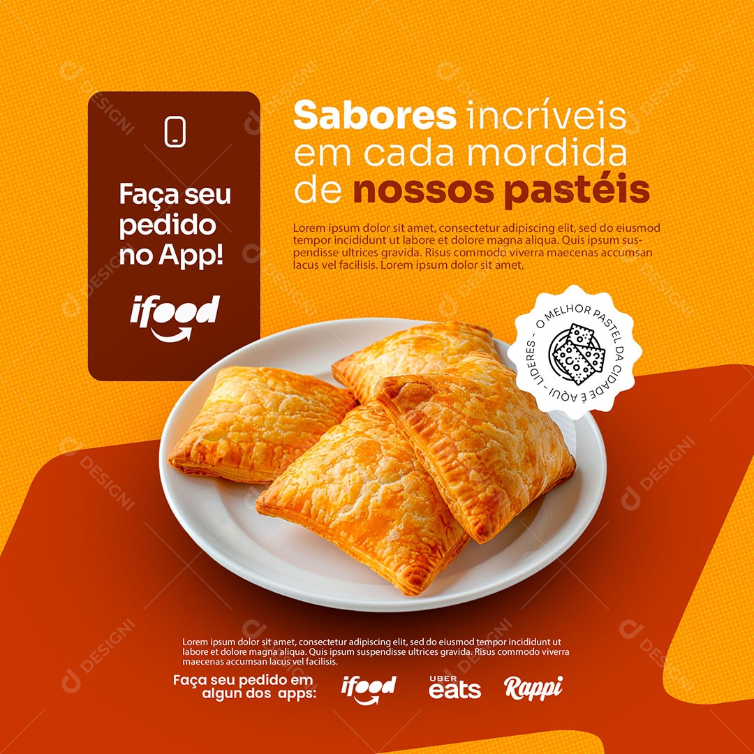 Salgados Nossos Pasteis Social Media PSD Editável