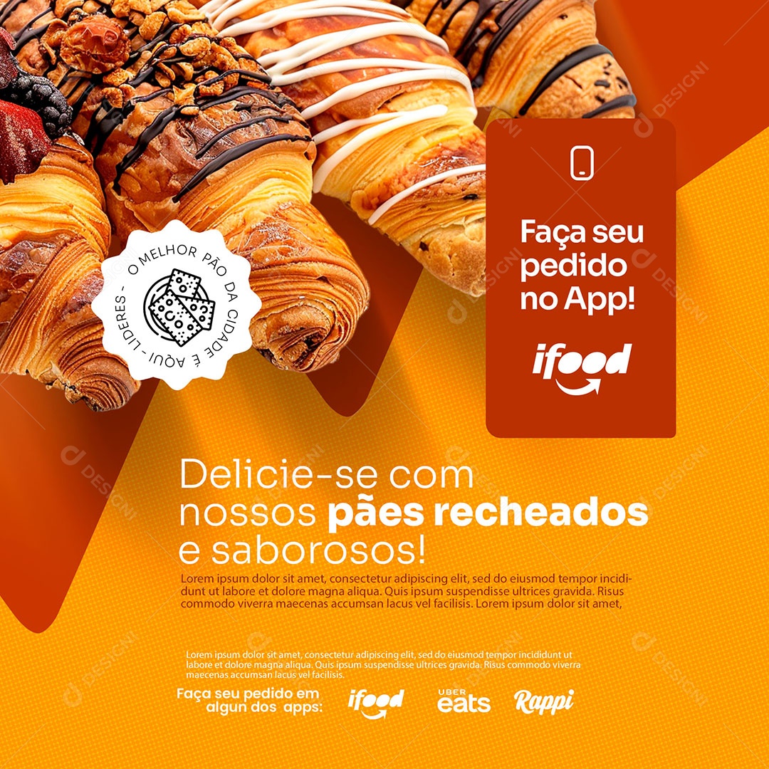 Salgados Pães Recheados Social Media PSD Editável