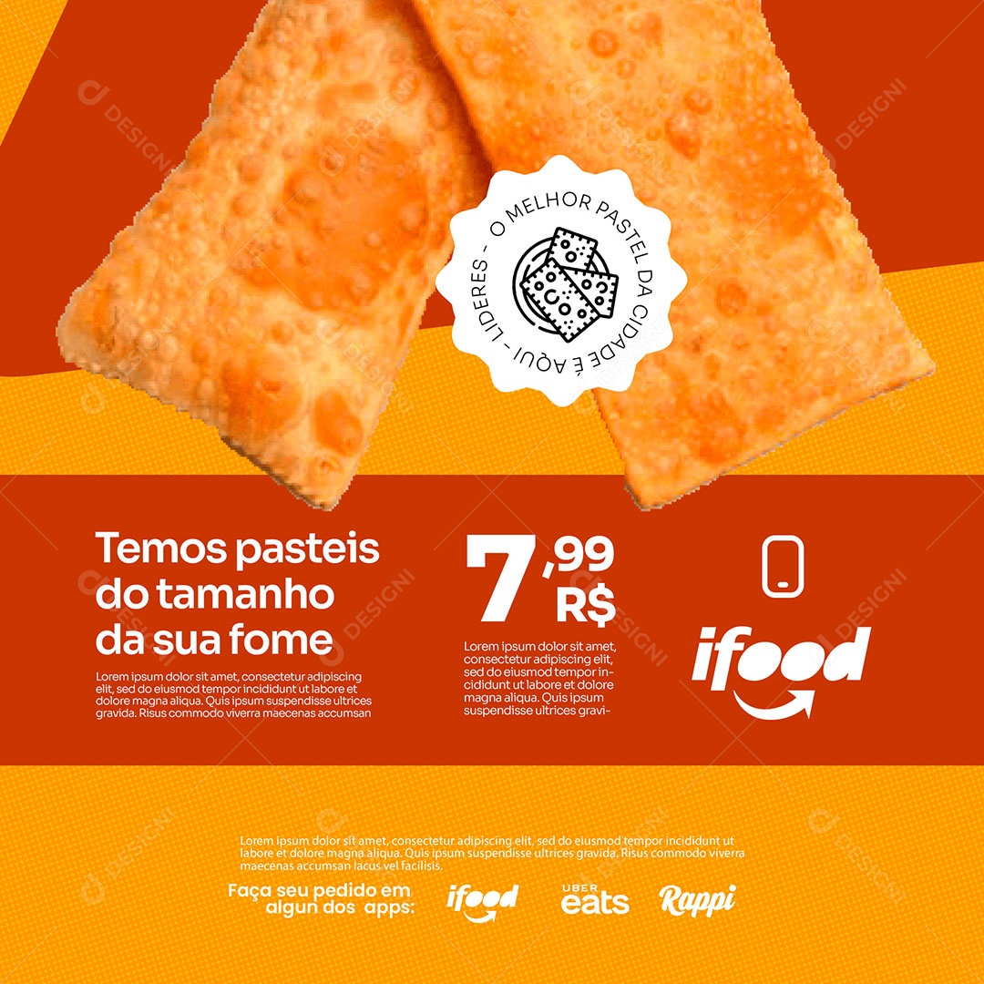 Salgados Temos Pasteis Social Media PSD Editável