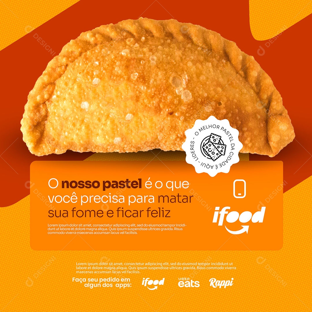Salgados o Nosso Pastel é o Que Você Precisa Social Media PSD Editável