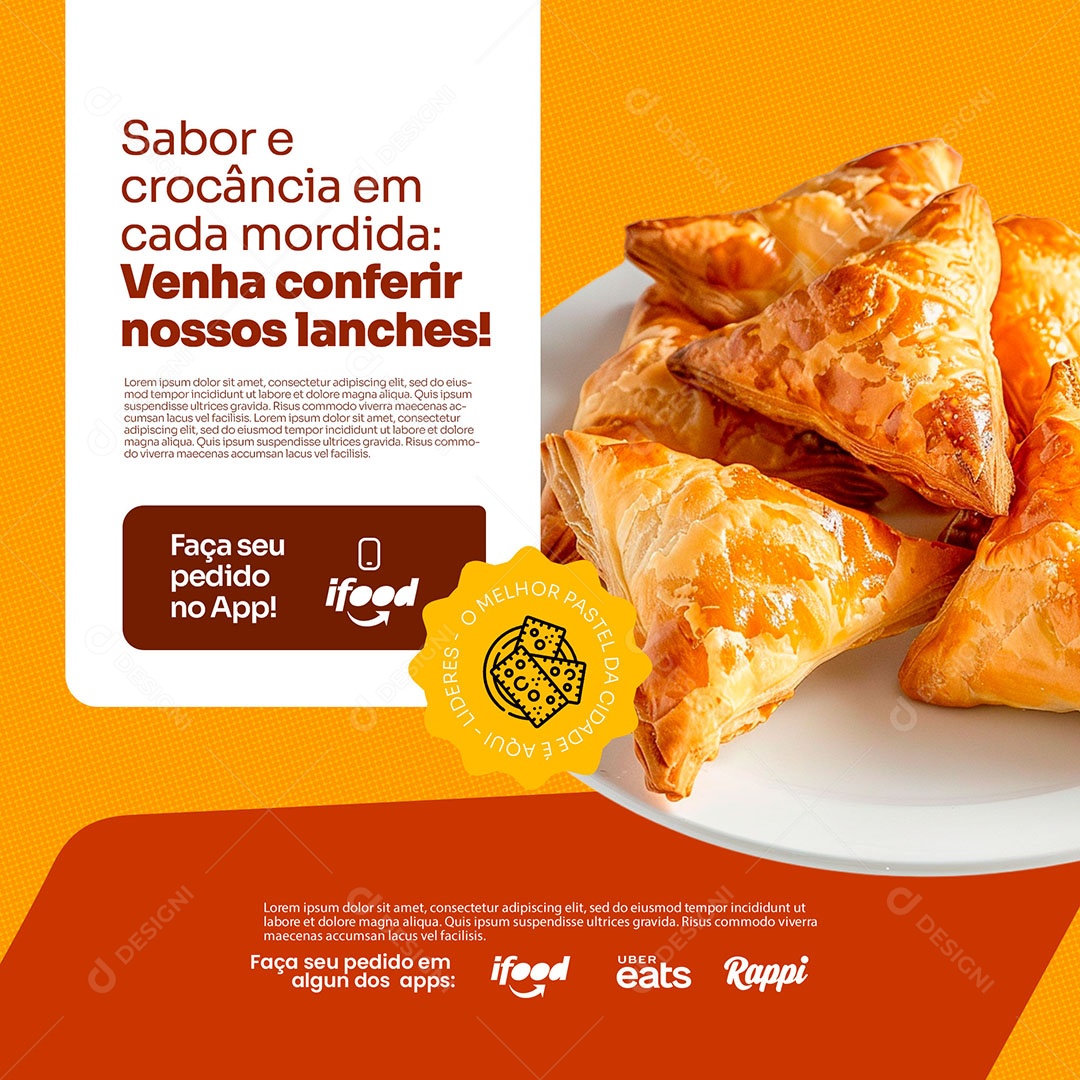 Salgados Sabor e Crocância Social Media PSD Editável