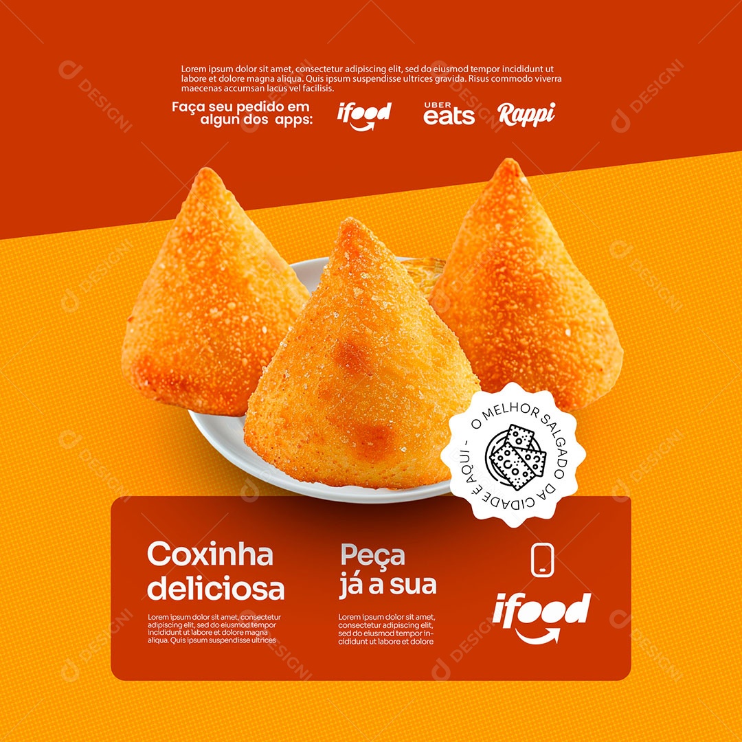 Salgados Coxinha Social Media PSD Editável