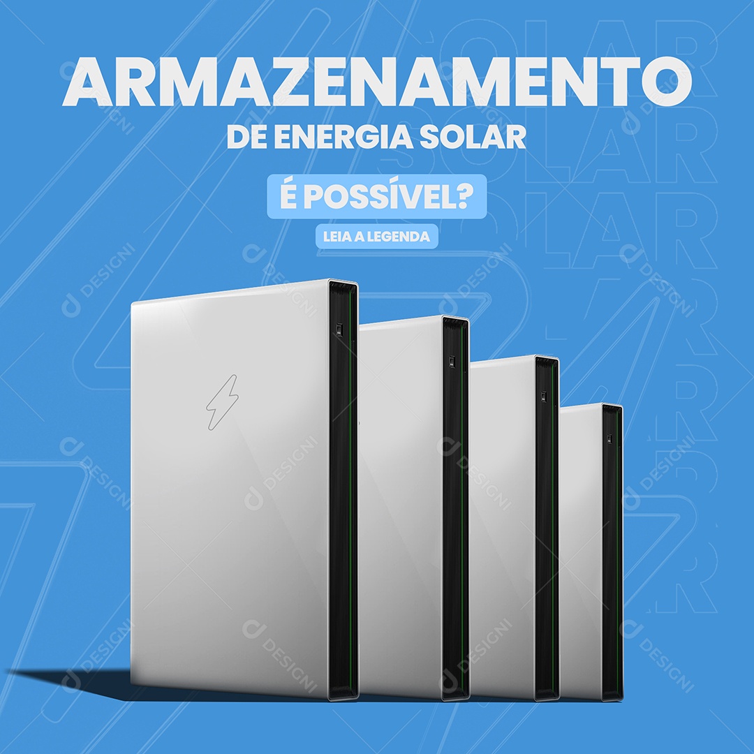 Energia Solar Armazenamento De Energia Social Media PSD Editável