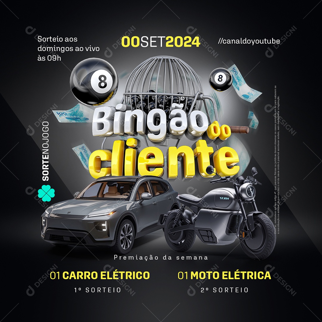 Bingão do Cliente Social Media PSD Editável