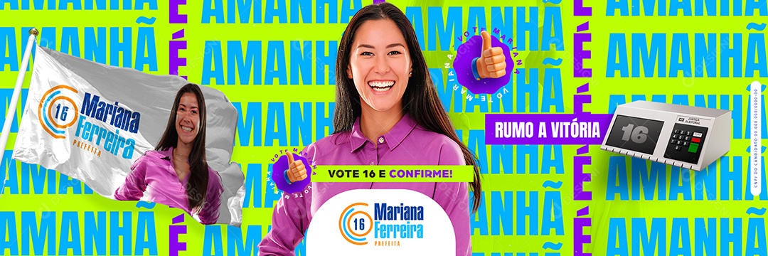 Carrossel Política Mariana Ferreira Prefeita Social Media PSD Editável