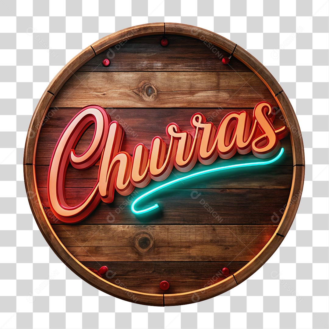 Placa de Madeira Churras PNG Transparente