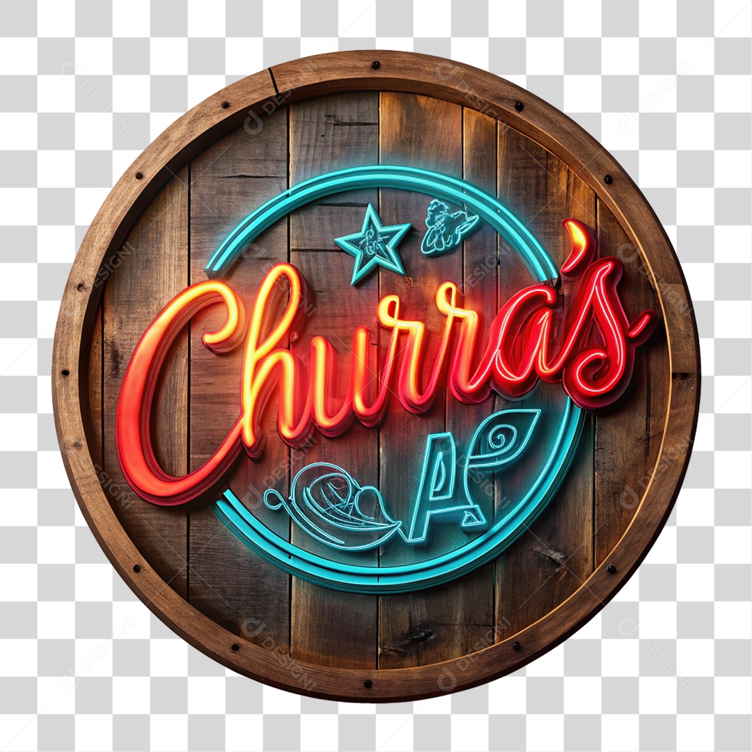 Placa de Madeira Churras PNG Transparente