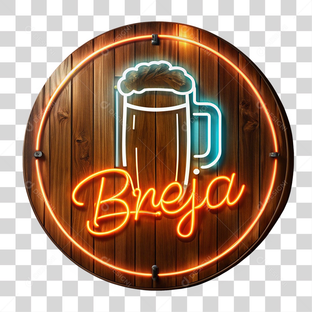 Placa de Madeira Breja PNG Transparente