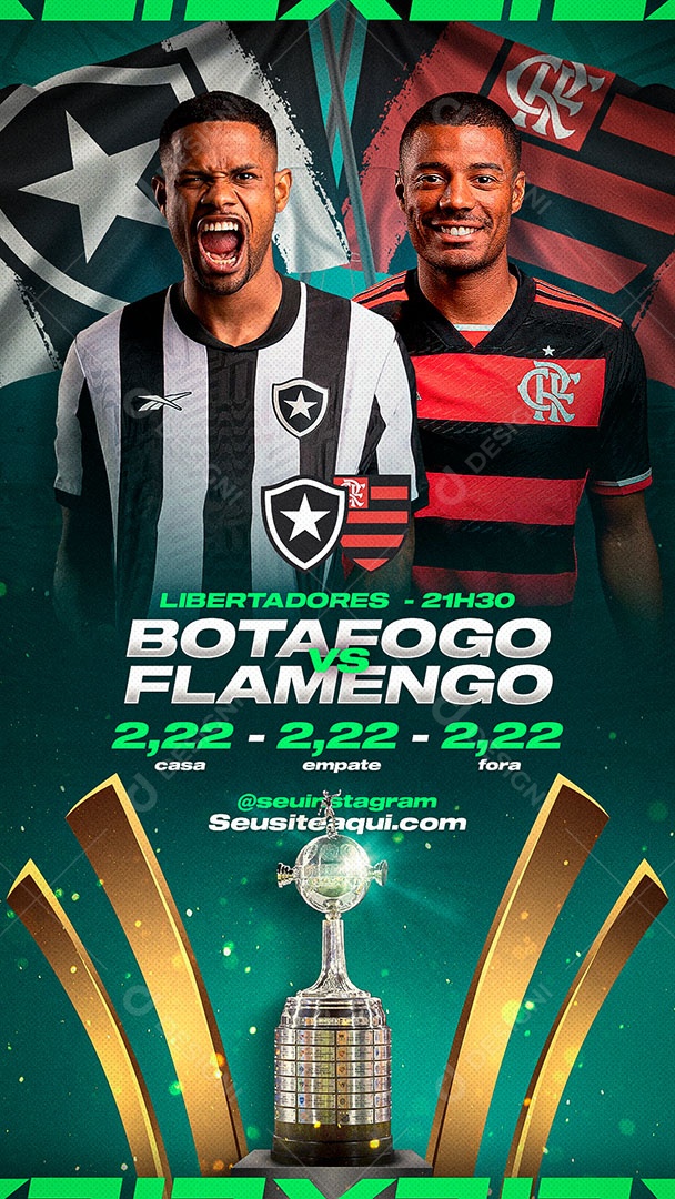 Story Libertadores Botafogo x Flamengo Social Media PSD Editável