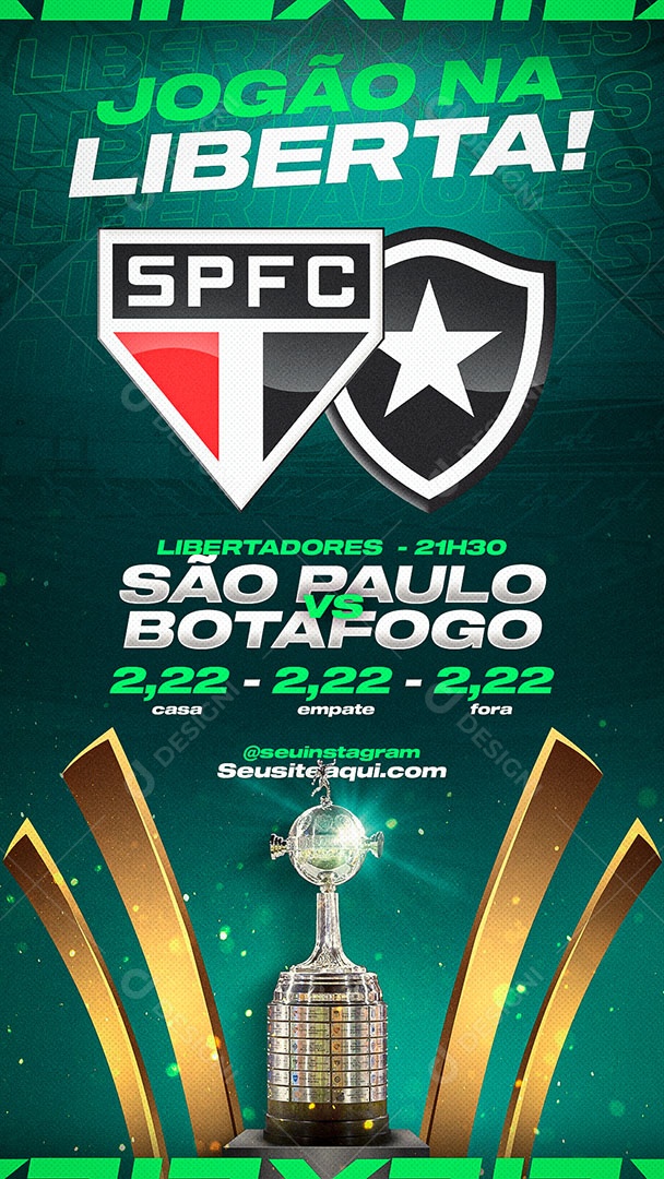 Story Libertadores São Paulo x Botafogo Social Media PSD Editável