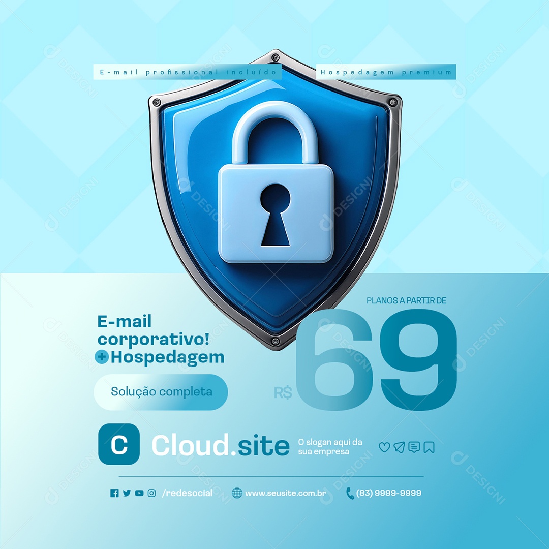 Hosting E-mail Corporate Social Media PSD Editable