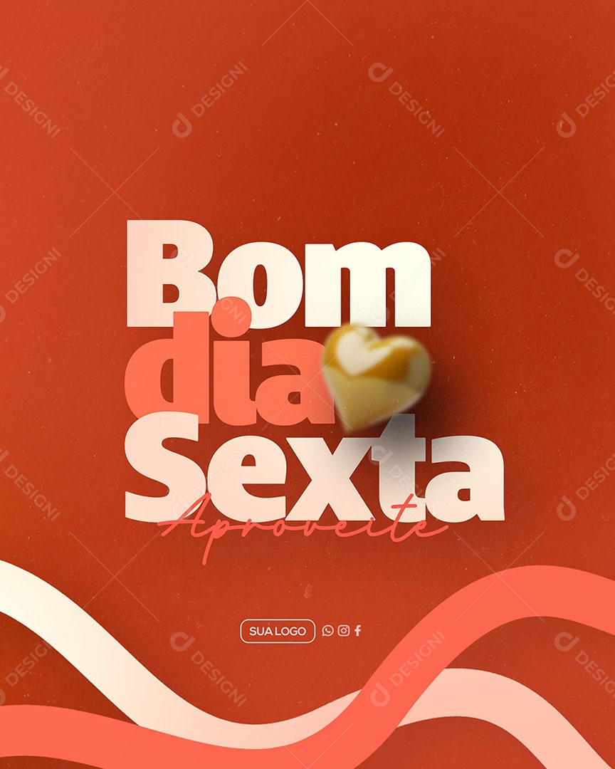 Frase Motivacional Bom Dia Sexta Social Media PSD Editável