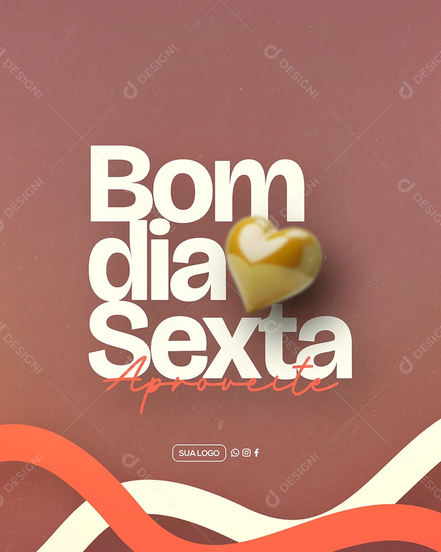 Frase Motivacional Bom Dia Sexta Social Media PSD Editável