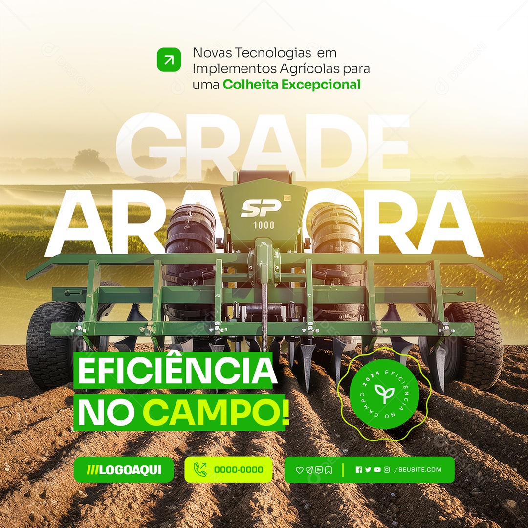 Eficiência no Campo Social Media PSD Editável