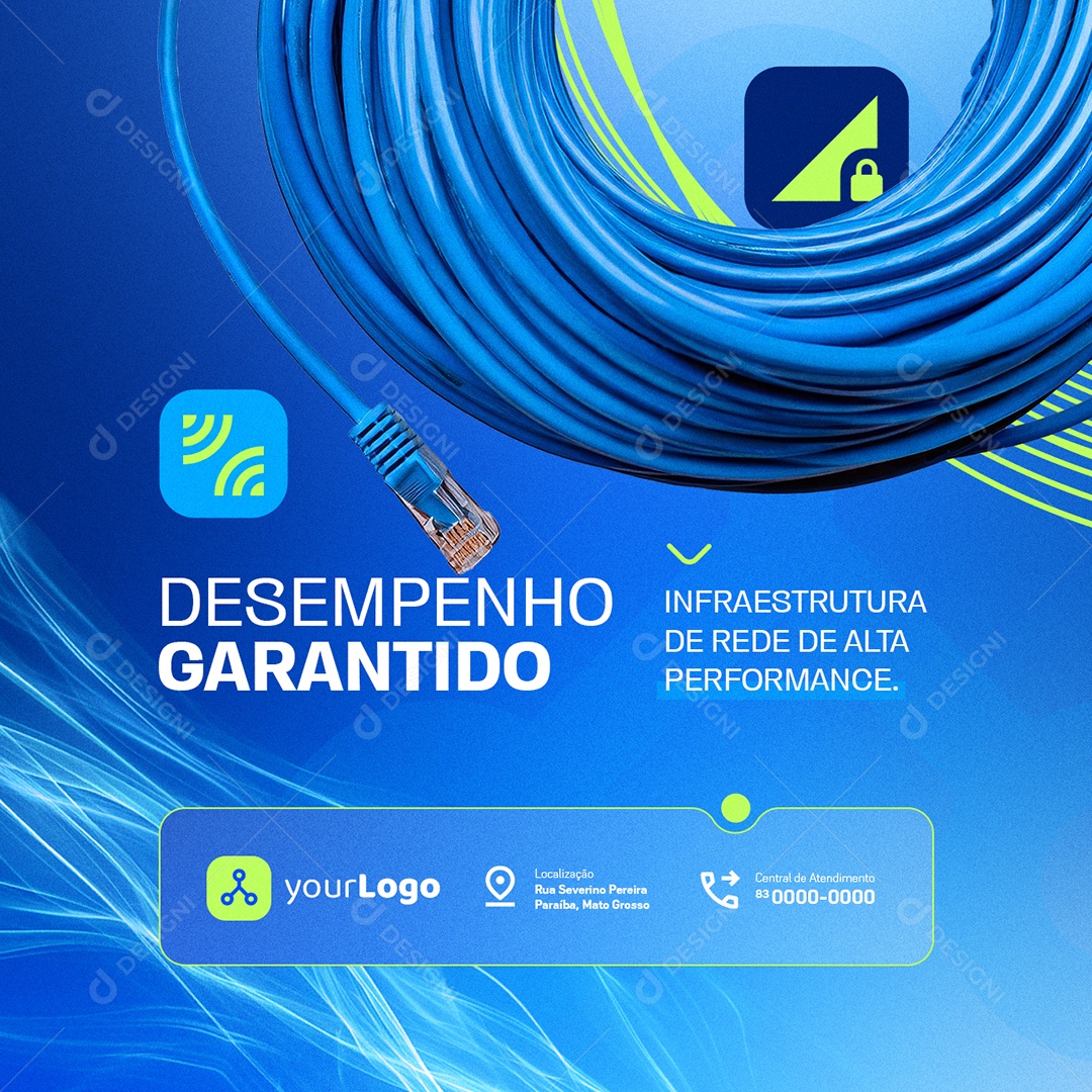 Infraestrutura de Rede de Alta Performance Social Media PSD Editável