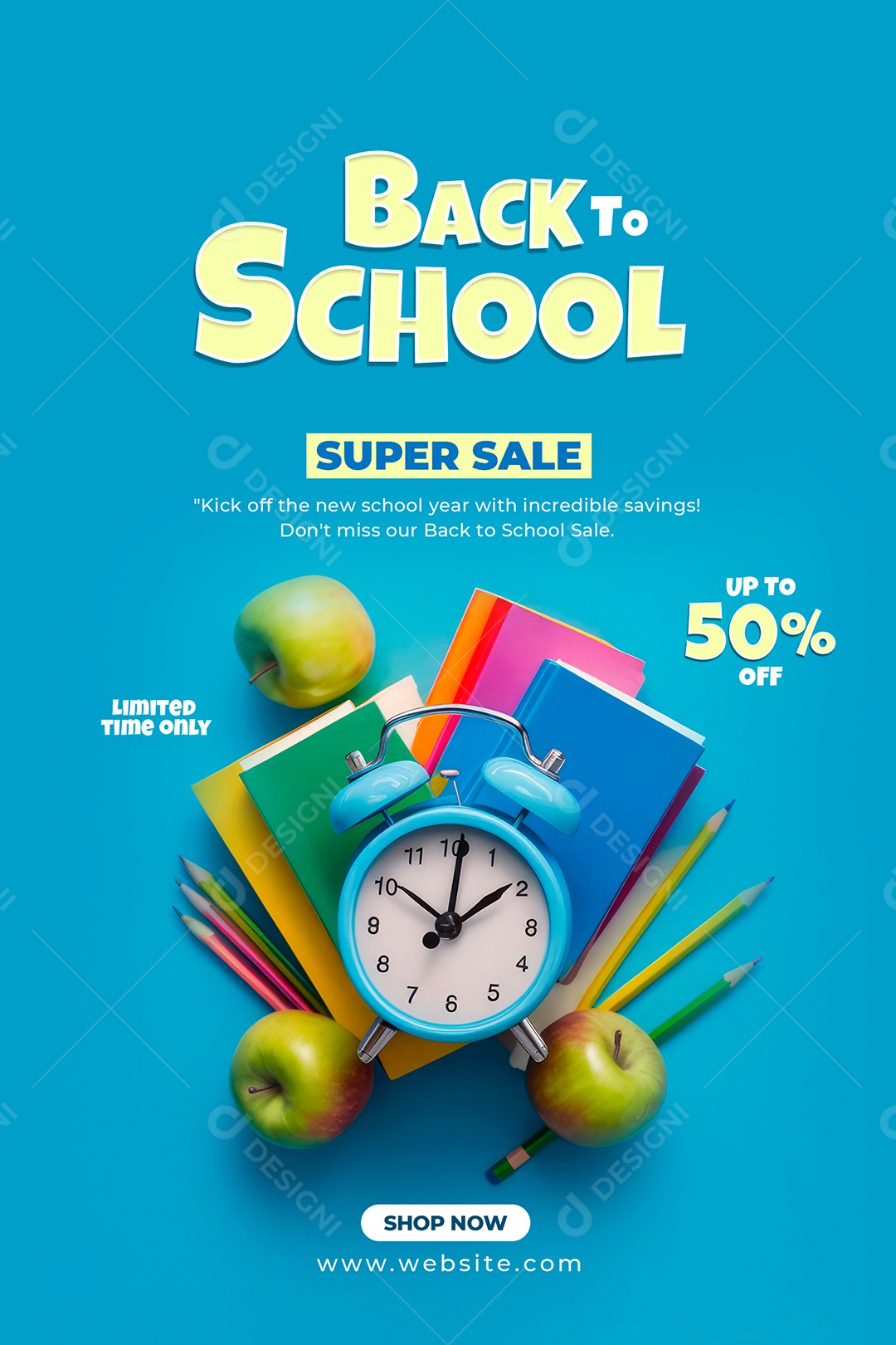 Volta as Aulas Promoção Material Escolar Social Media PSD Editável