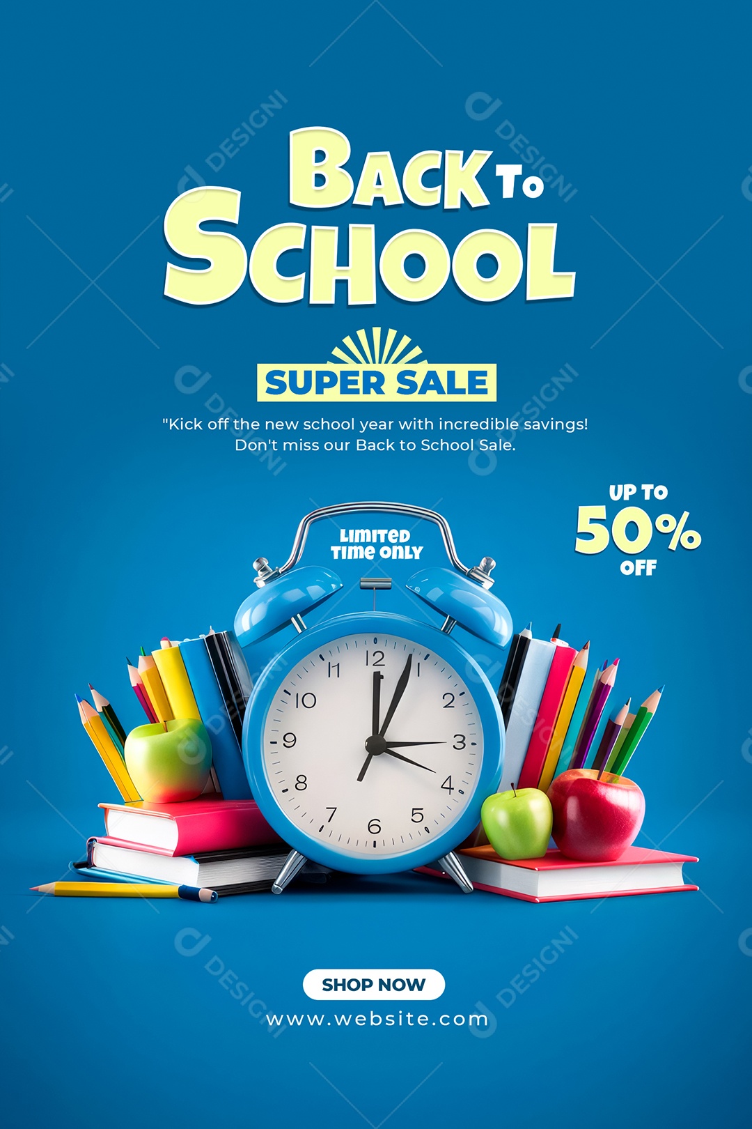 Volta as Aulas Promoção Material Escolar Social Media PSD Editável