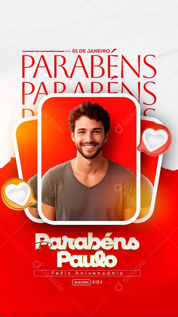 Story Aniversário Parabéns Paulo Social Media PSD Editável