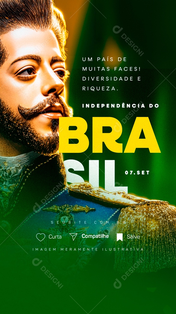Story Dia da Independência do Brasil 07 de Setembro Social Media PSD Editável