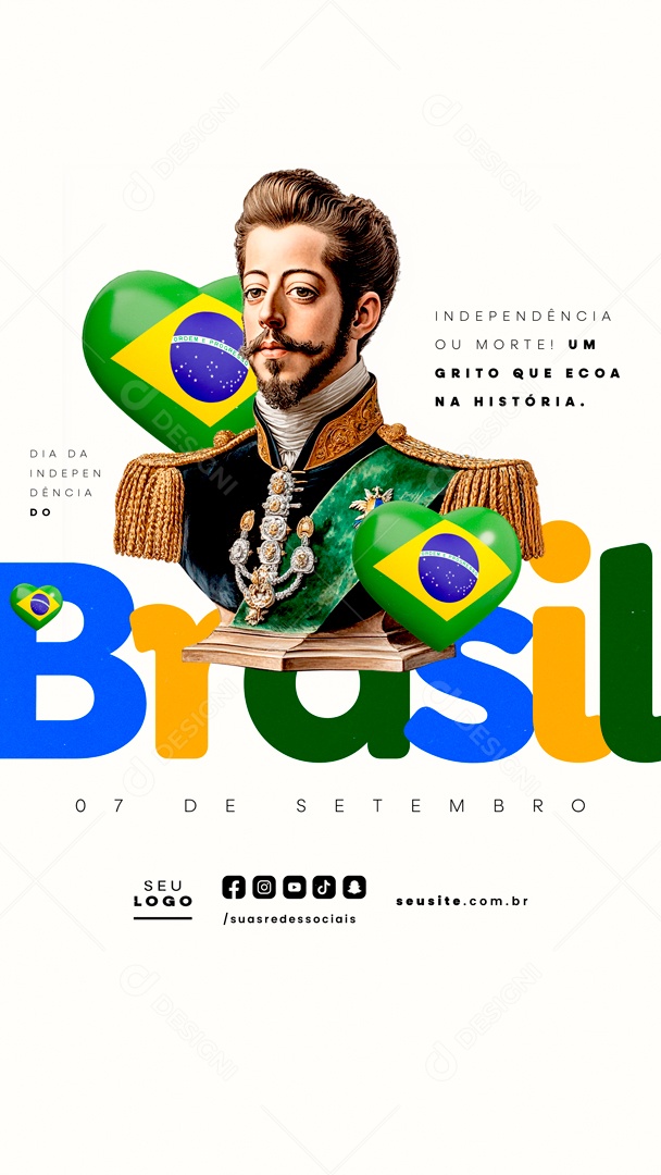 Story 07 de Setembro Dia da Independência do Brasil  Social Media PSD Editável