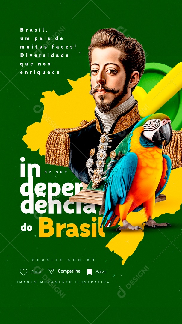 Story Dia da Independência do Brasil 07 de Setembro Social Media PSD Editável