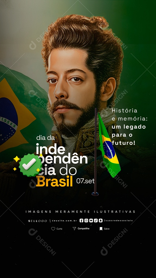 Story Dia da Independência do Brasil 07 de Setembro Social Media PSD Editável