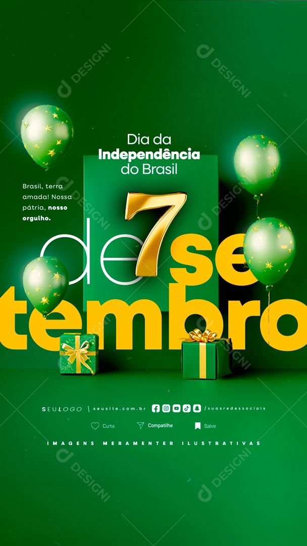 Story Dia da Independência do Brasil 07 de Setembro Social Media PSD Editável