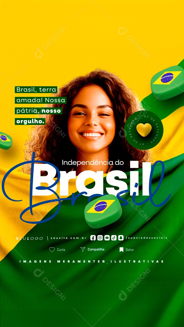 Story Dia da Independência do Brasil 07 de Setembro Social Media PSD Editável