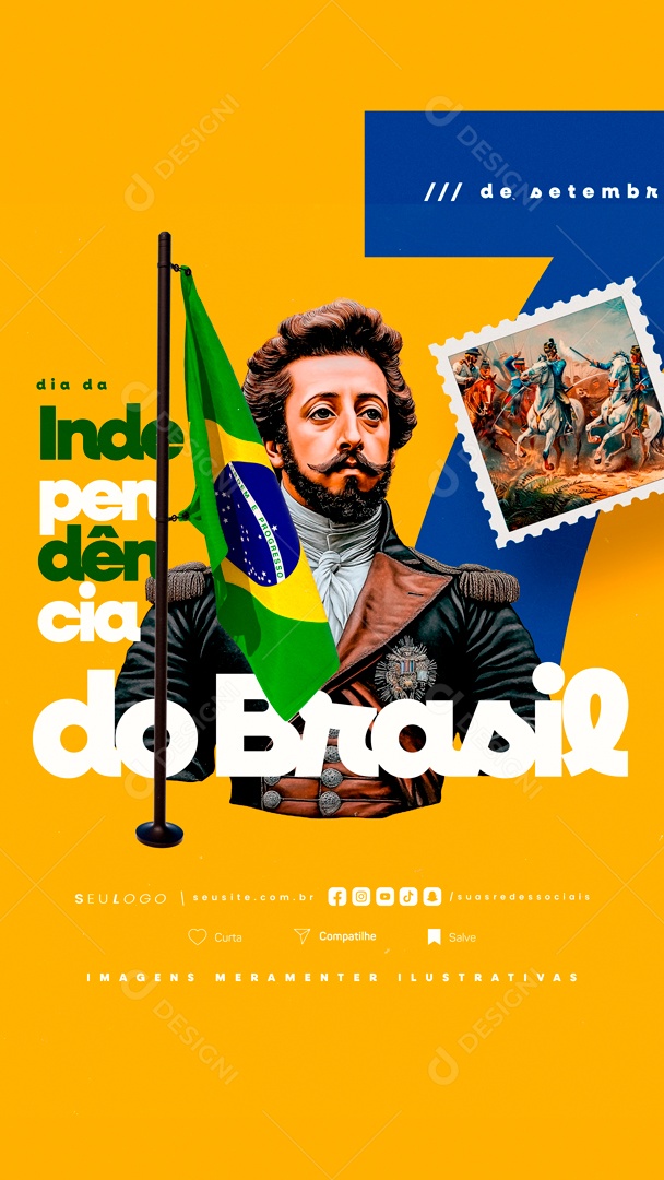Story Feliz Dia da Independência do Brasil 07 de Setembro Social Media PSD Editável