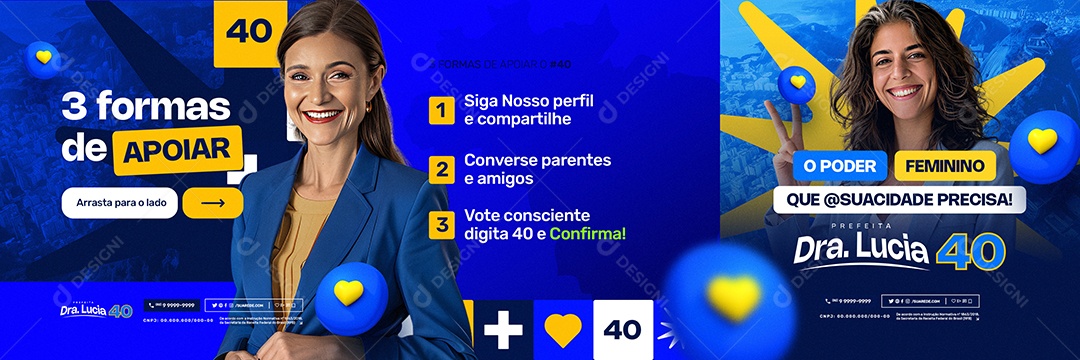 Carrossel Política Prefeita Doutora Lucia Social Media PSD Editável