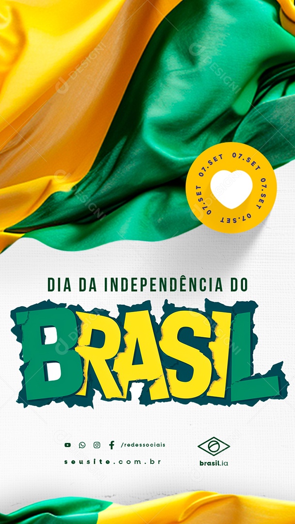 Story Dia da Independência do Brasil 07 de Setembro Social Media PSD Editável