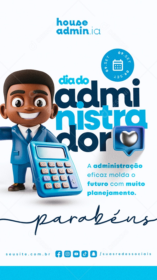 Story Dia Do Administrador 09 de Setembro Social Media PSD Editável