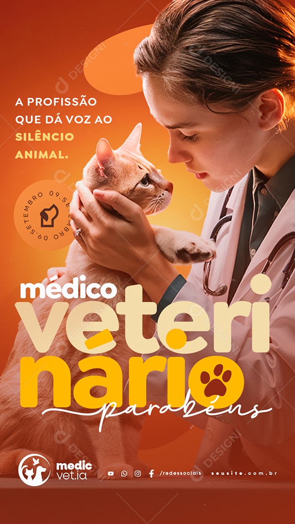 Story Dia do Médico Veterinário 09 de Setembro Social Media PSD Editável