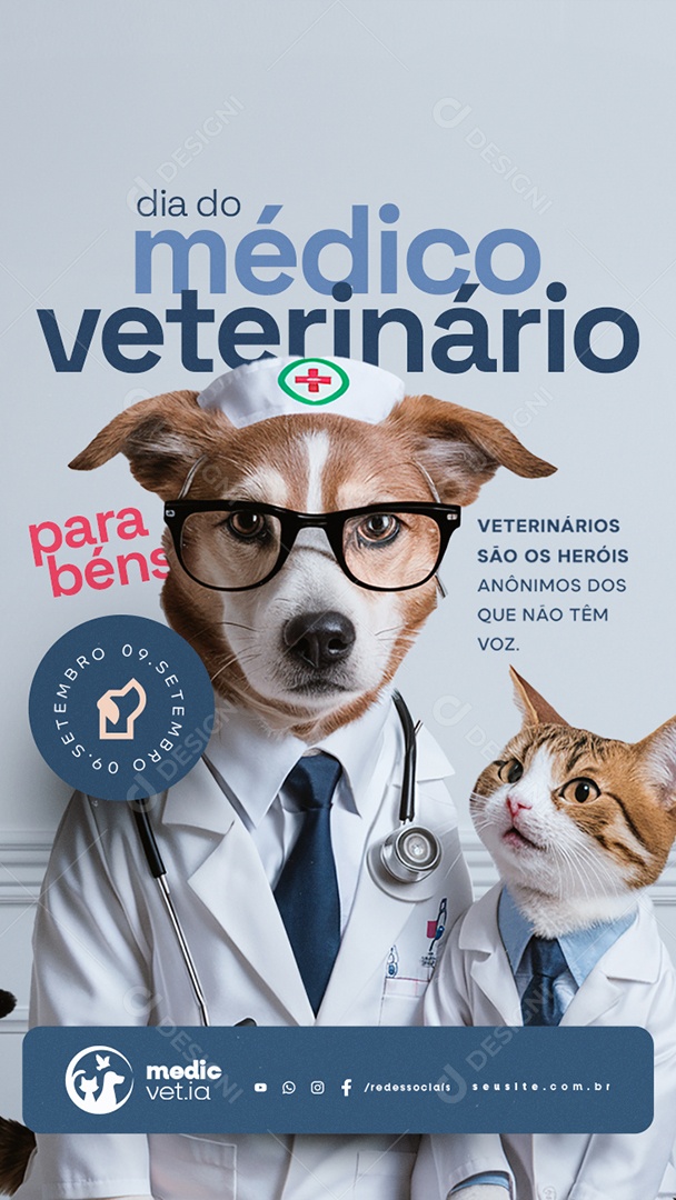 Story Dia do Médico Veterinário 09 de Setembro Social Media PSD Editável