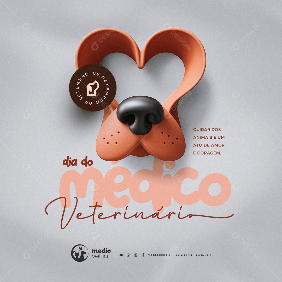 Dia do Médico Veterinário 09 de Setembro Social Media PSD Editável