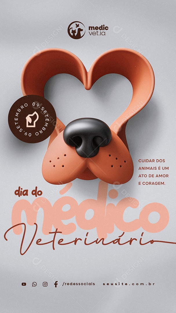 Story Dia do Médico Veterinário 09 de Setembro Social Media PSD Editável