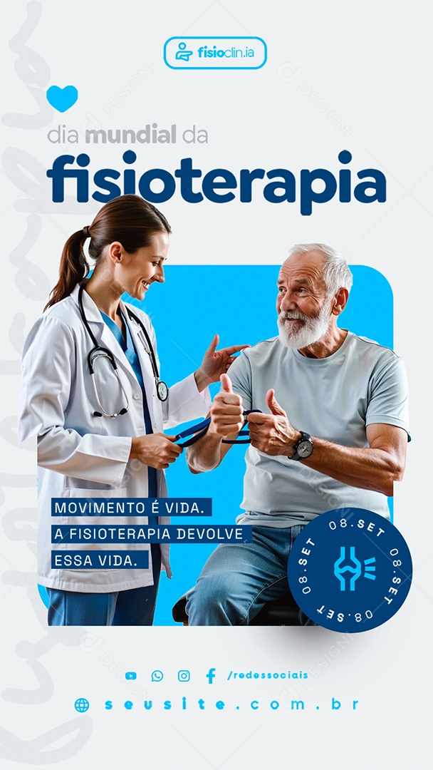 Story Dia Mundial da Fisioterapia 08 de Setembro Social Media PSD Editável