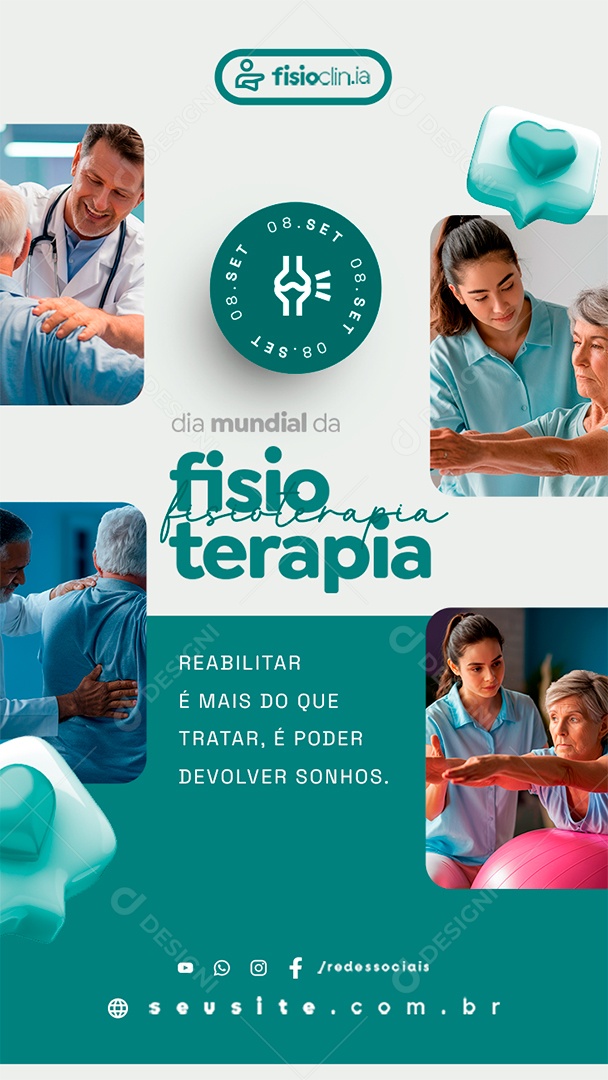 Story Dia Mundial da Fisioterapia 08 de Setembro Social Media PSD Editável