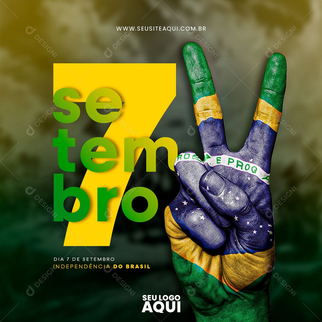 Feed Social Media Dia da Independência do Brasil 07 de Setembro PSD Editável
