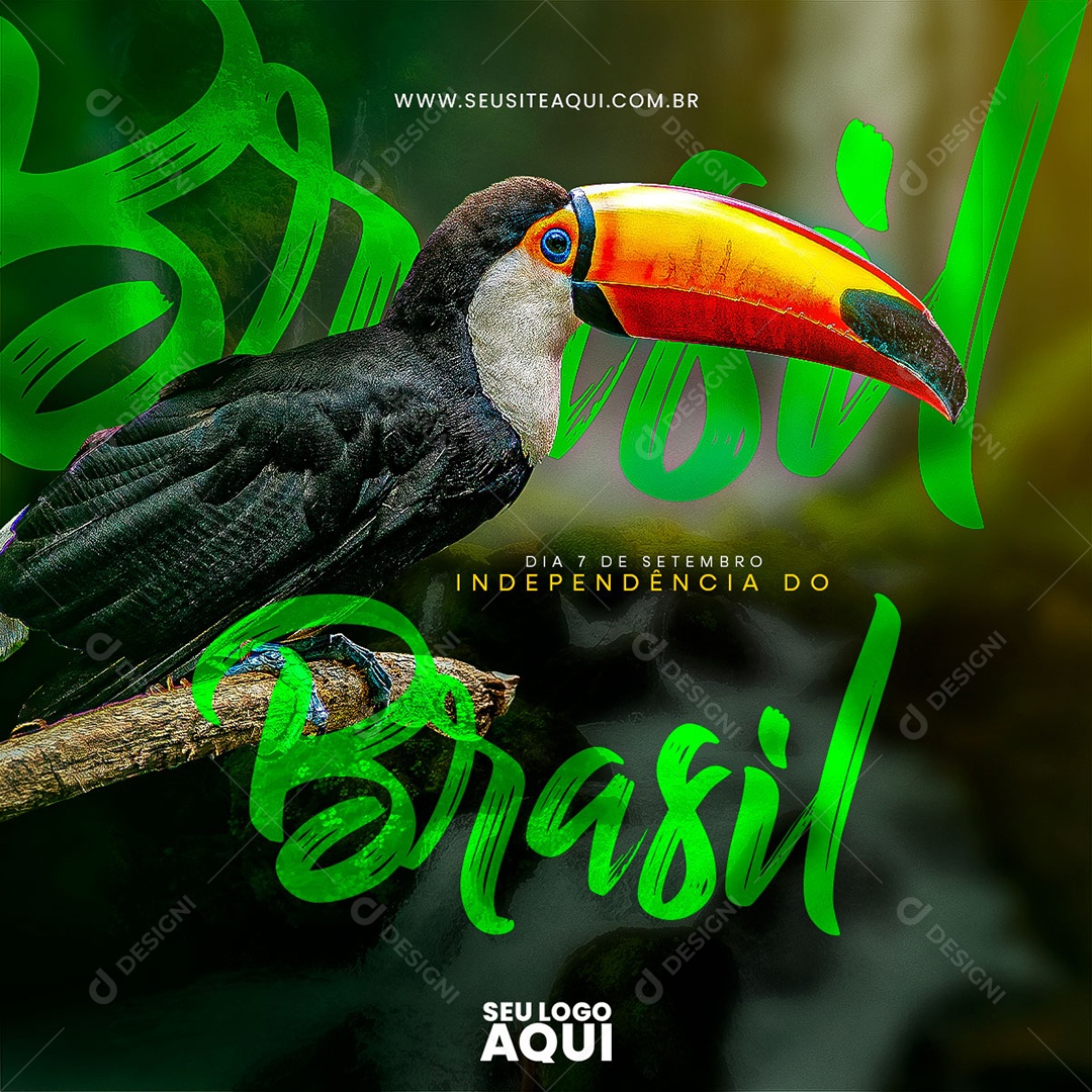 Feed Dia da Independência do Brasil 07 de Setembro Social Media PSD Editável