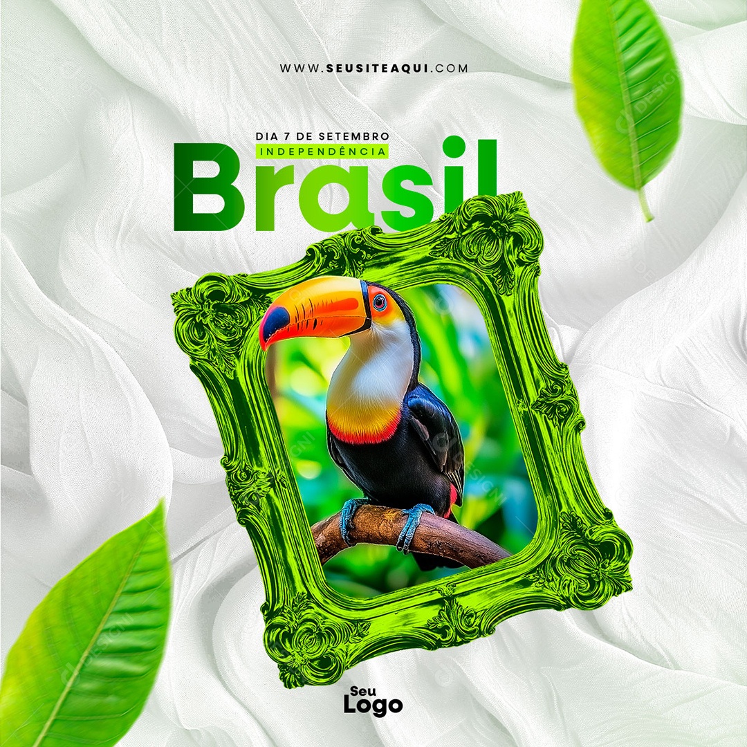 Feed Social Media Dia da Independência do Brasil 07 de Setembro PSD Editável