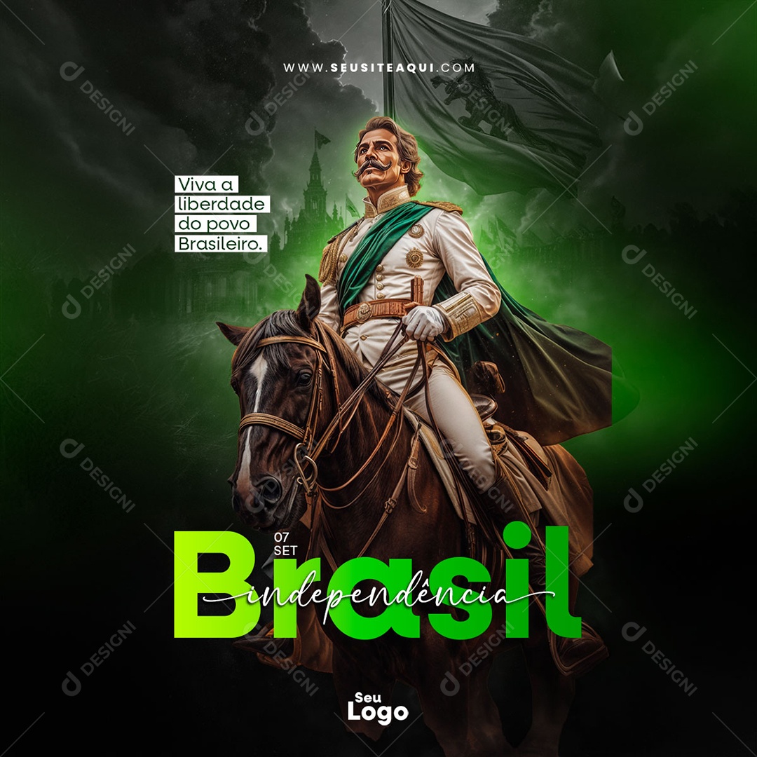 Feed Dia da Independência do Brasil 07 de Setembro Viva a Liberdade Social Media PSD Editável
