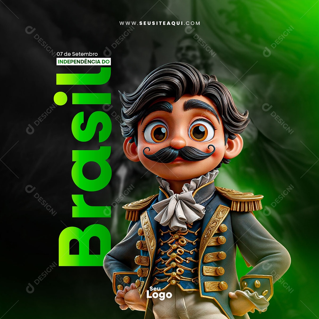 Feed Dia da Independência do Brasil 07 de Setembro Social Media PSD Editável