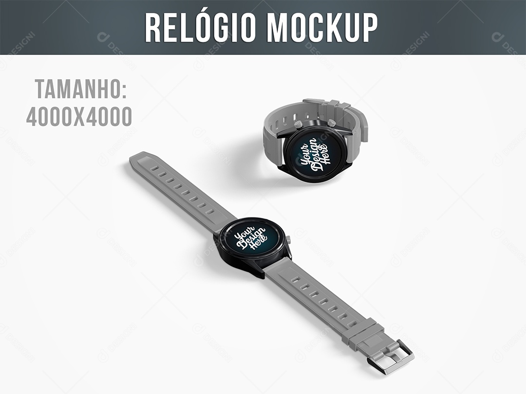 Relógio Mockup PSD Editável