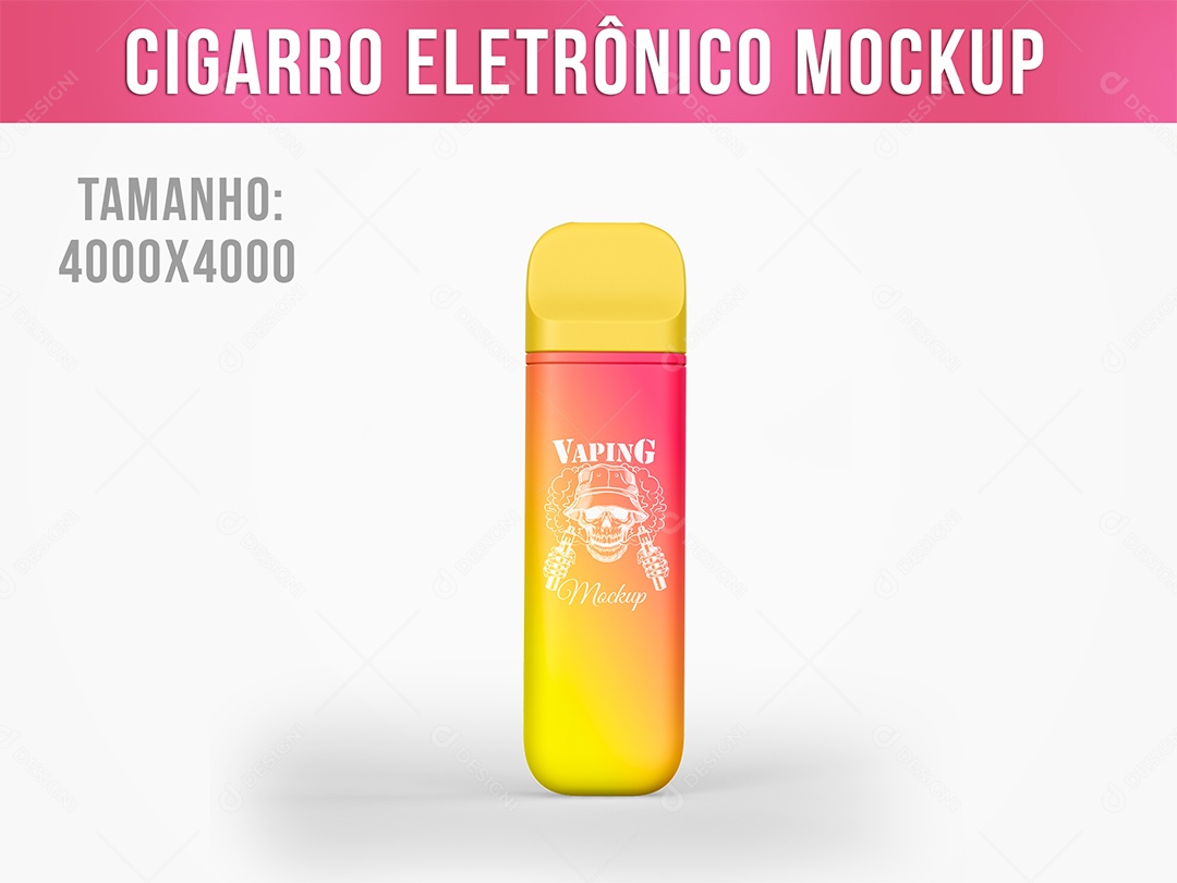 Cigarro Eletrônico Mockup PSD Editável