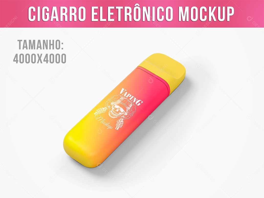 Cigarro Eletrônico Mockup PSD Editável